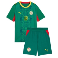 Camiseta Senegal Ismaila Sarr #18 Segunda Equipación Replica Mundial 2026 para niños mangas cortas (+ Pantalones cortos)